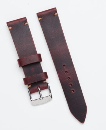 Pasek ze skóry typu crazy horse w odcieniu burgunda 20 mm
