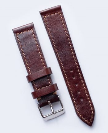 Dark brown watch strap made of patinated leather Testa di Moro 20mm