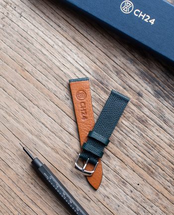 Pasek z zielonej, luksusowej francuskiej skóry Calpé Dauphin 20 mm