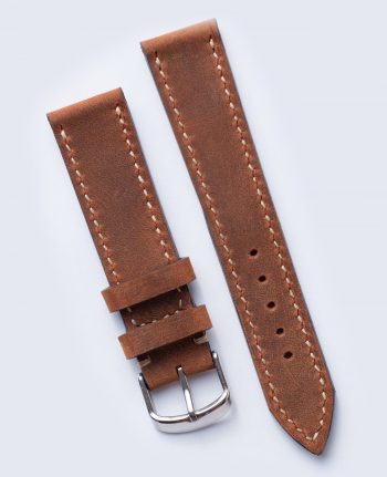 Brown watch strap made of oiled leather Crazy Horse 20mm